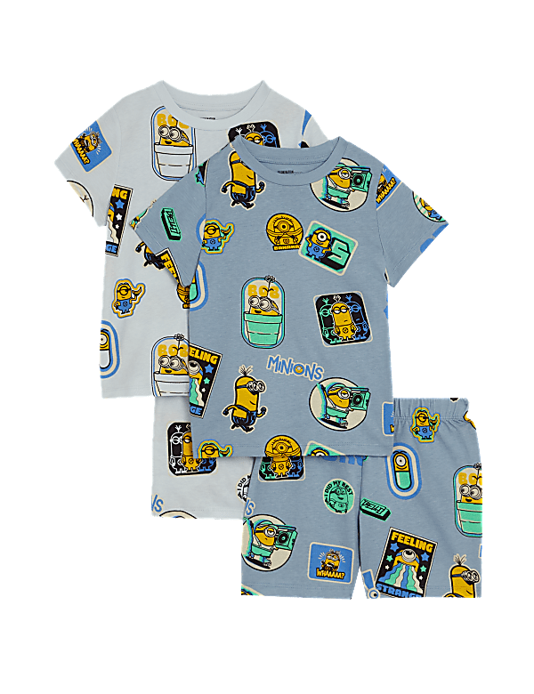 2pk Pure Cotton Minions™ Pyjama Sets (3-16 Yrs)