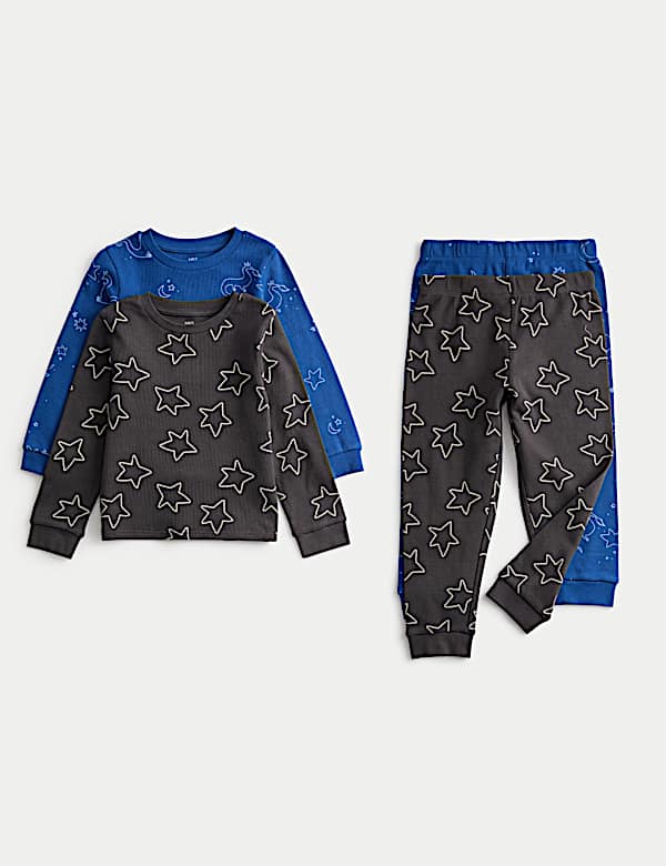 Kids' 2pk Pure Cotton Star Print Pyjama Sets (1-8 Yrs) - AL