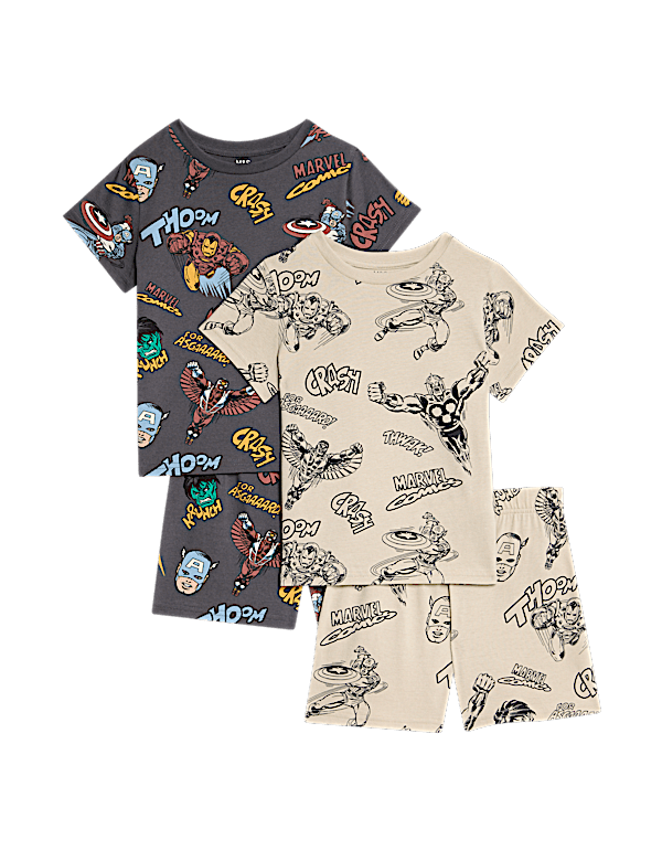 2pk Pure Cotton Avengers™ Pyjama Sets (3-12 Yrs)