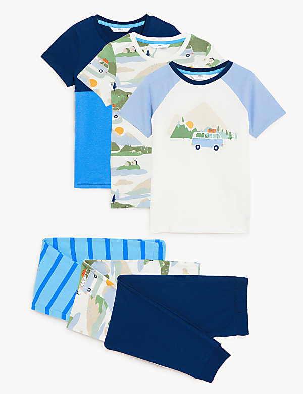 3pk Pure Cotton Camping Pyjama Sets