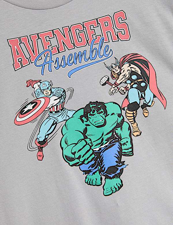KIDS 2PK COTTON RICH MARVEL TM PJ 1-12YR