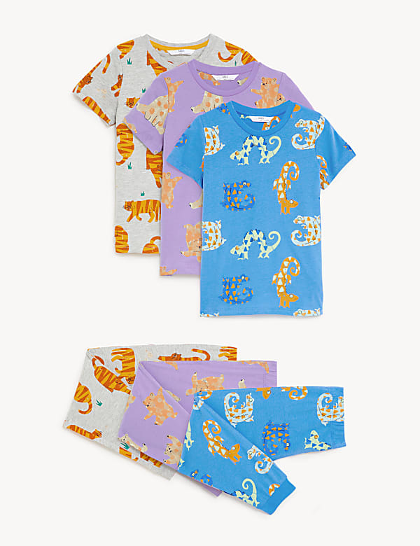 3pk Cotton Rich Animal Pyjama Sets