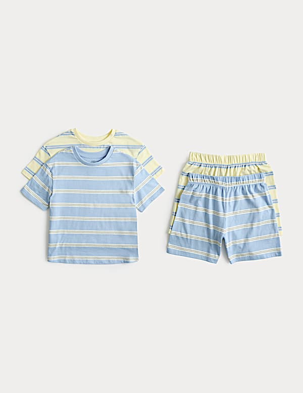 2 Pack Pure Cotton Striped Pyjama Sets (1-8 Yrs)