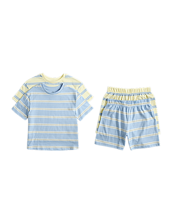 2 Pack Pure Cotton Striped Pyjama Sets (1-8 Yrs)