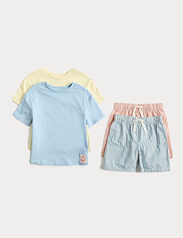 2 Pack Striped Short Pyjama Sets (1-8 Yrs)