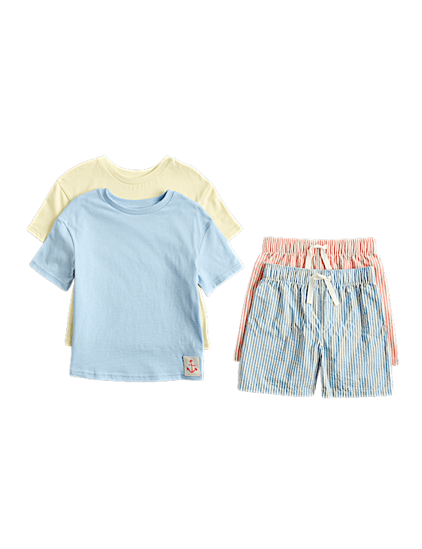 2 Pack Striped Short Pyjama Sets (1-8 Yrs)