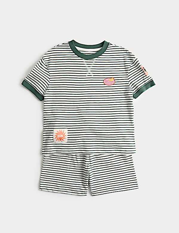 Kids' Striped Badge Short Pyjamas (1-8 Yrs)