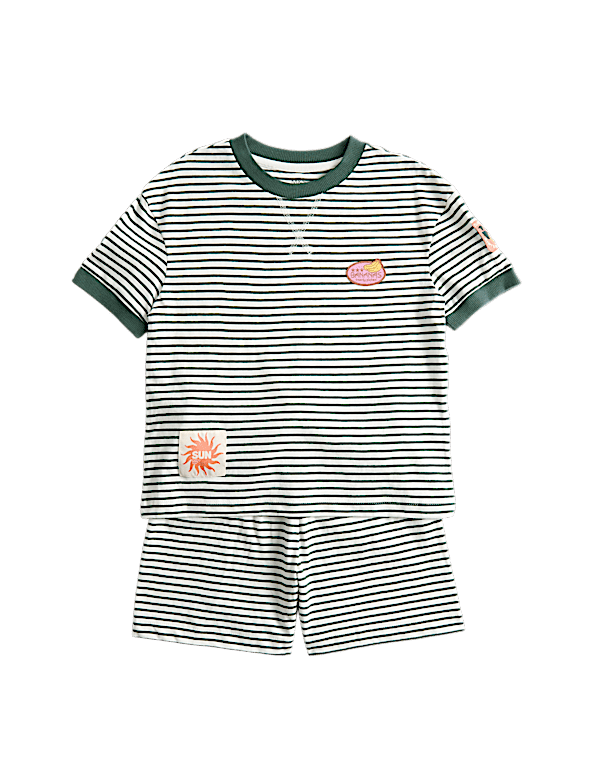 Kids' Striped Badge Short Pyjamas (1-8 Yrs)
