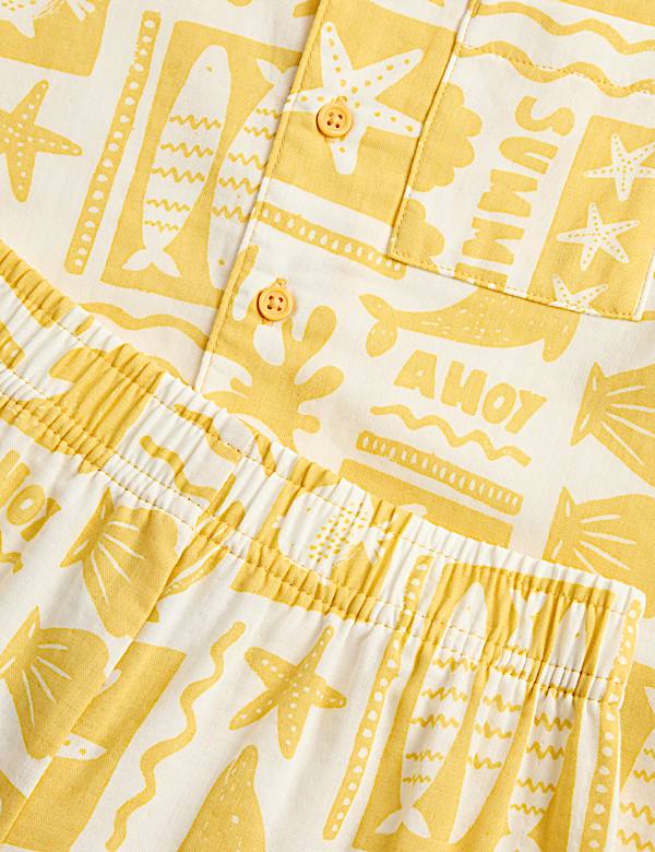 Pure Cotton Patterned Pyjamas (1-8 Yrs)