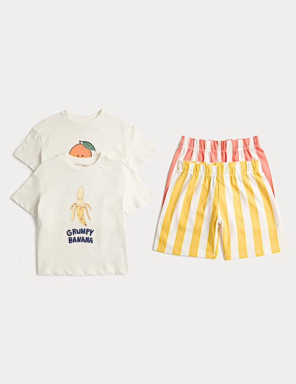 2 Pack Pure Cotton Fruit Pyjama Sets (1-8 Yrs)