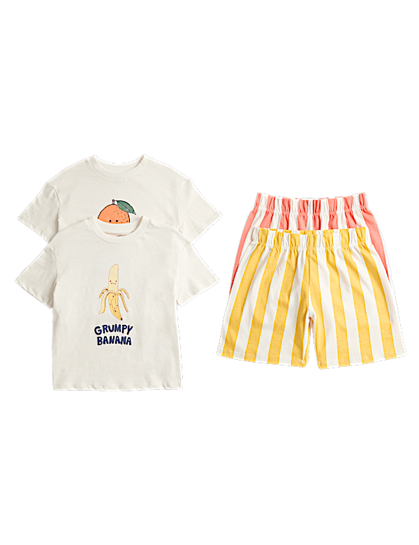 2 Pack Pure Cotton Fruit Pyjama Sets (1-8 Yrs)