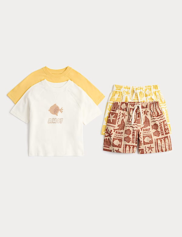 2 Pack Pure Cotton Fish Pyjamas (1-8 Yrs)