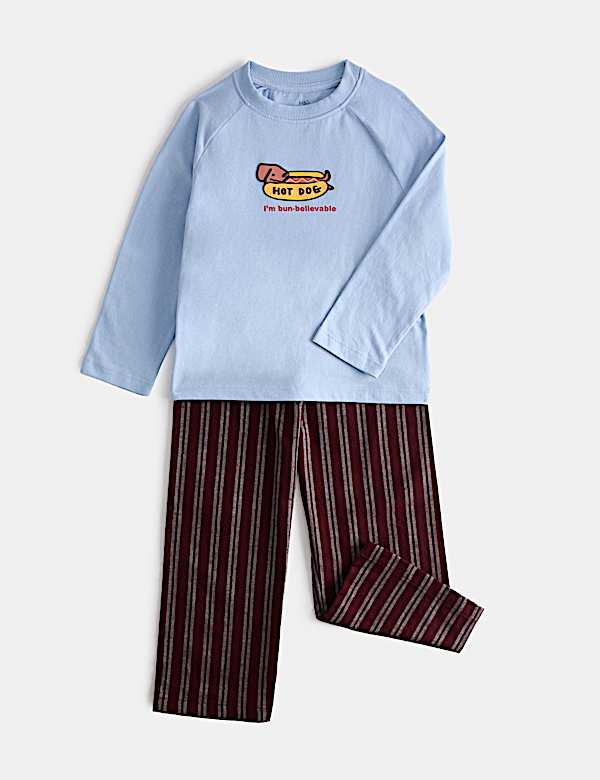 Pure Cotton Hot Dog Graphic Pyjamas (1-8 Yrs)