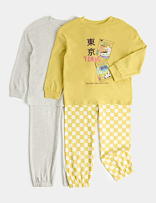 Kids' 2 Pack Tokyo Graphic Pyjama Sets (1-8 Yrs)