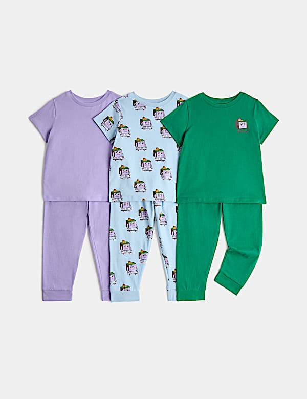 3 Pack Pure Cotton Pyjama Sets (1-8 Yrs)
