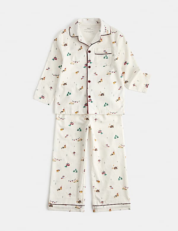 Pure Cotton Christmas Pyjama Set (12 Mths-8 Yrs) - IL