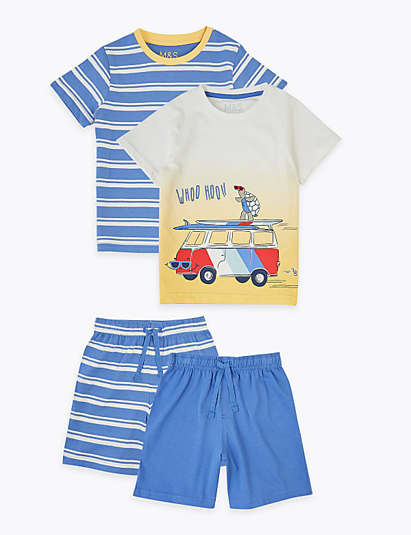 2 Pack Cotton Dip Dye Short Pyjama Sets (1-7 Yrs)