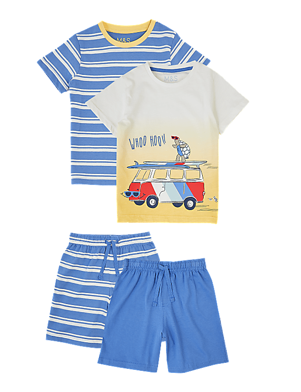2 Pack Cotton Dip Dye Short Pyjama Sets (1-7 Yrs)