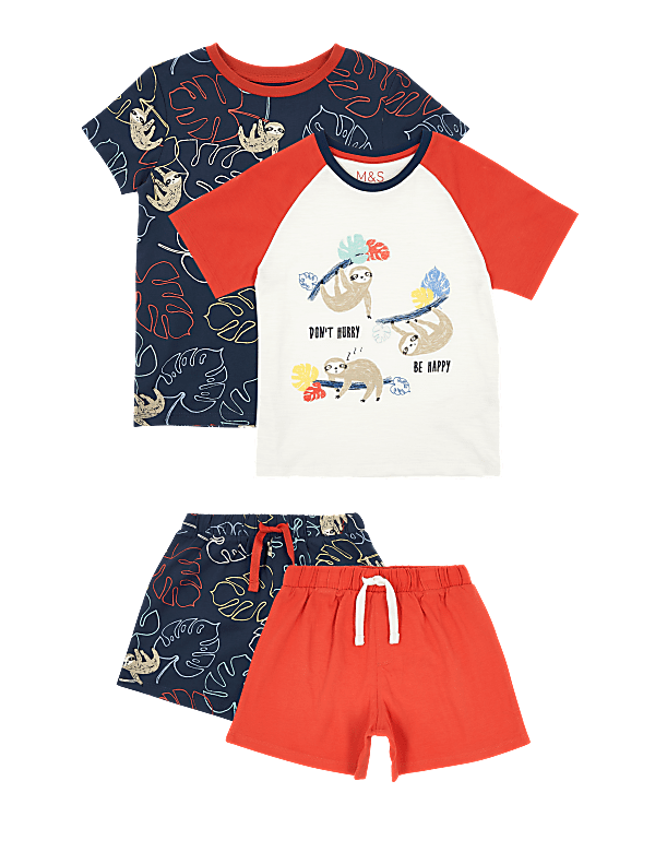 2 Pack Sloth Print Short Pyjama Sets