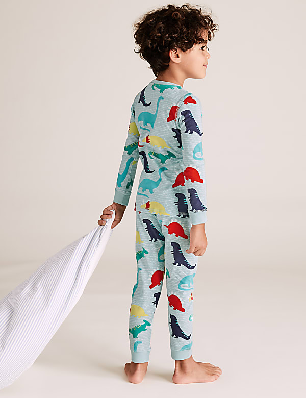 Cotton Rich Dinosaur Print Pyjama Set