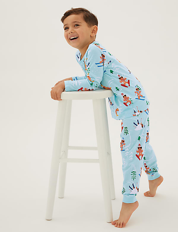 Pure Cotton Gingerbread Men Pyjamas (12 Mths - 7 Yrs)