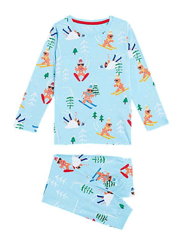 Pure Cotton Gingerbread Men Pyjamas (12 Mths - 7 Yrs)