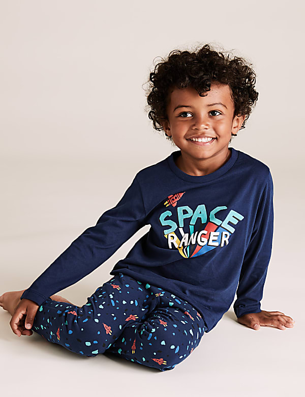 3 Pack Applique Rocket Pyjama Sets (1-7 Yrs)