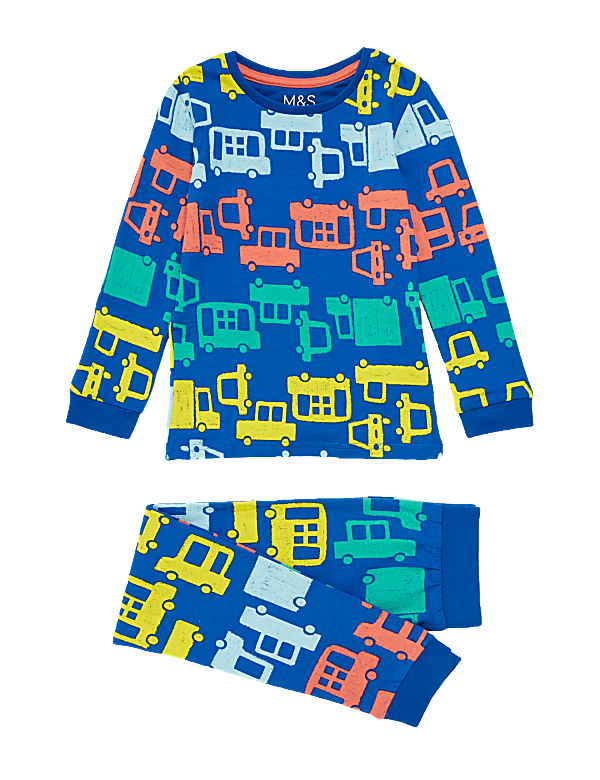 Cotton Transport Print Pyjama Set (1-7 Yrs)
