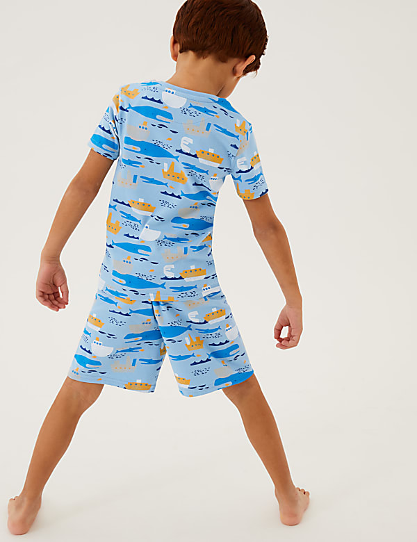 Cotton Rich Boat Print Short Pyjamas (1-7 Yrs)