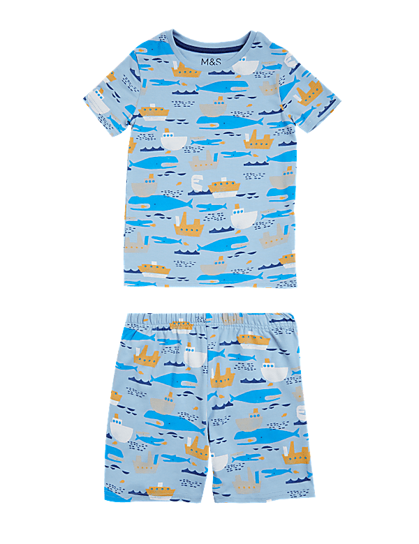 Cotton Rich Boat Print Short Pyjamas (1-7 Yrs)
