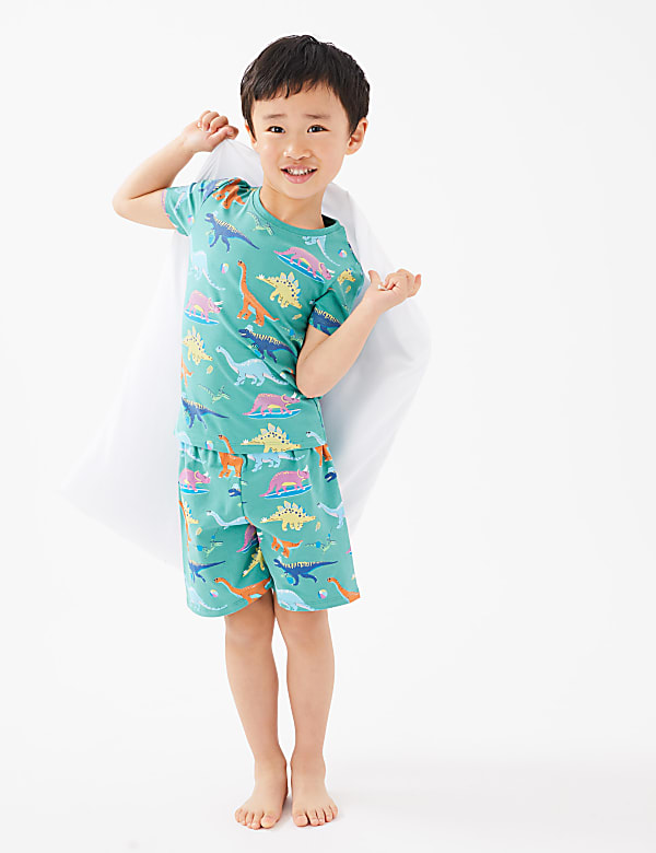 Buy Cotton Rich Dinosaur Short Pyjamas 12 Mths 7 Yrs at Marks Spencer