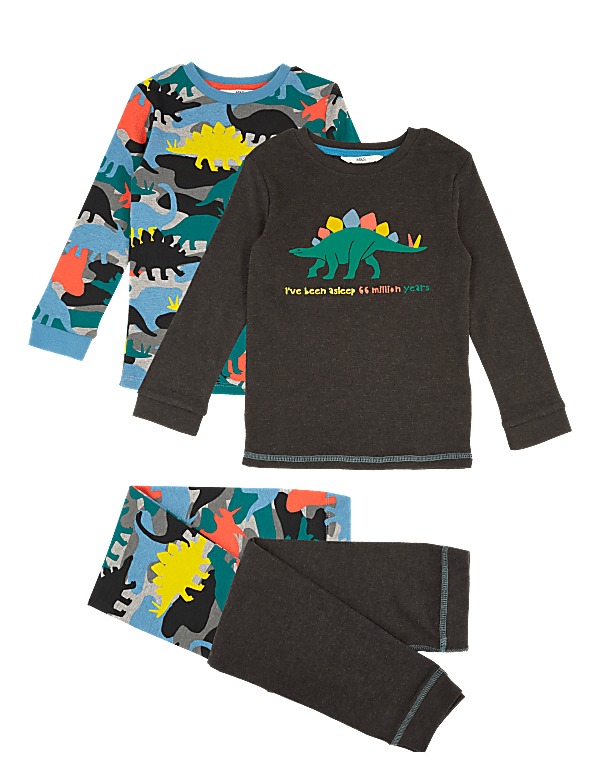 2 Pack Cotton Rich Dinosaur Pyjama Sets (1-7 Yrs)