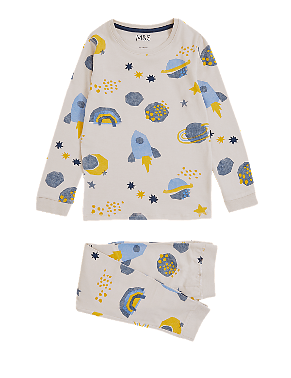 Cotton Rich Space Print Pyjamas (1-7 Yrs)