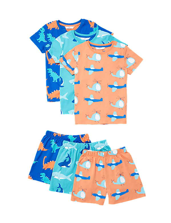 3pk Pure Cotton Short Pyjama Set (1-7 Yrs)