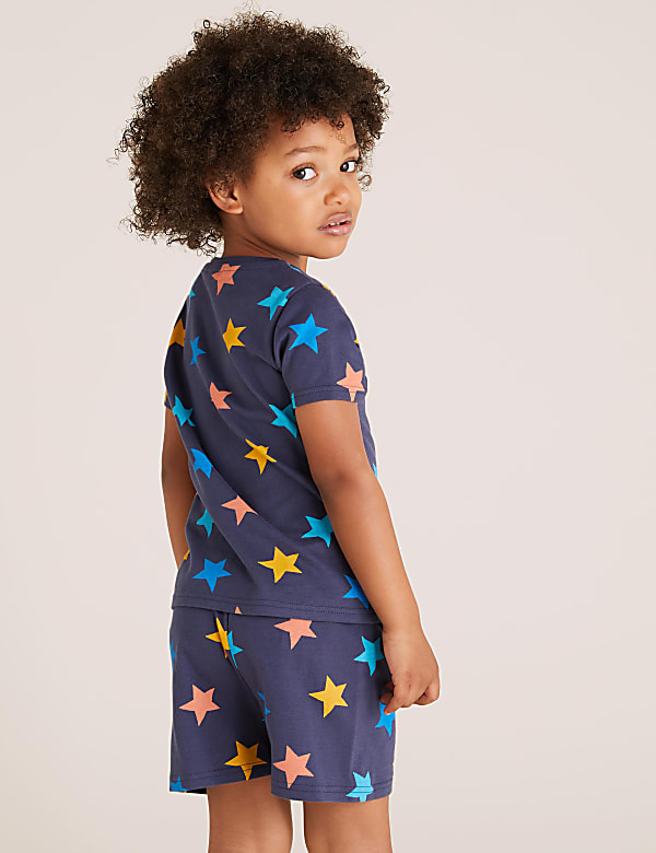 2pk Pure Cotton Rainbow Short Pyjama Sets