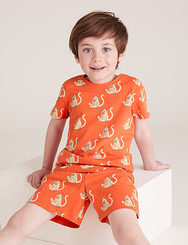 3pk Pure Cotton Animal Short Pyjama Set