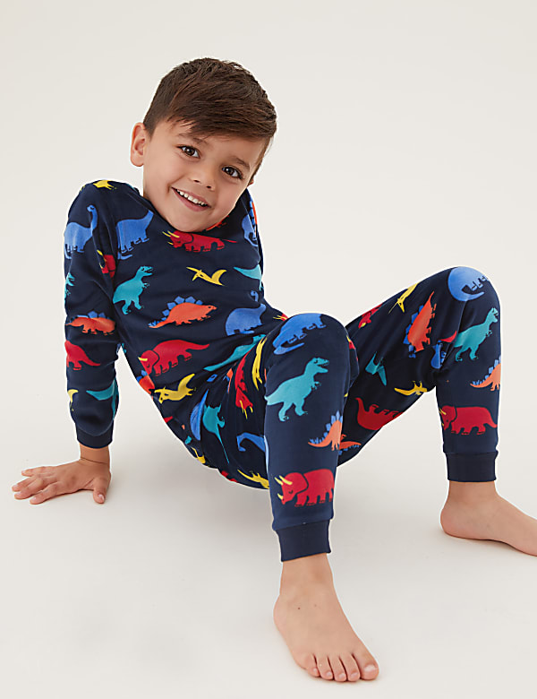 Velour Dinosaur Pyjamas (1-7 Yrs)