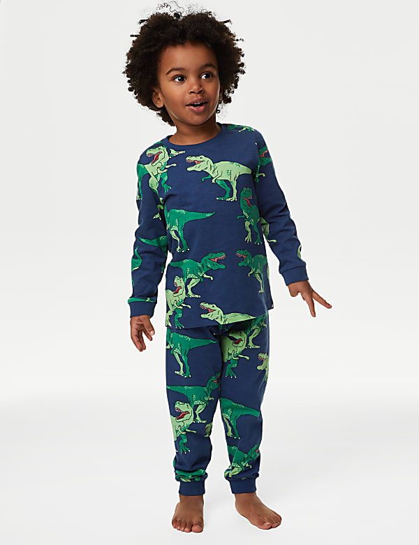 Pyjama 100 coton a motif dinosaure du 1 au 8 ans NAVY Pyjamas M S FR