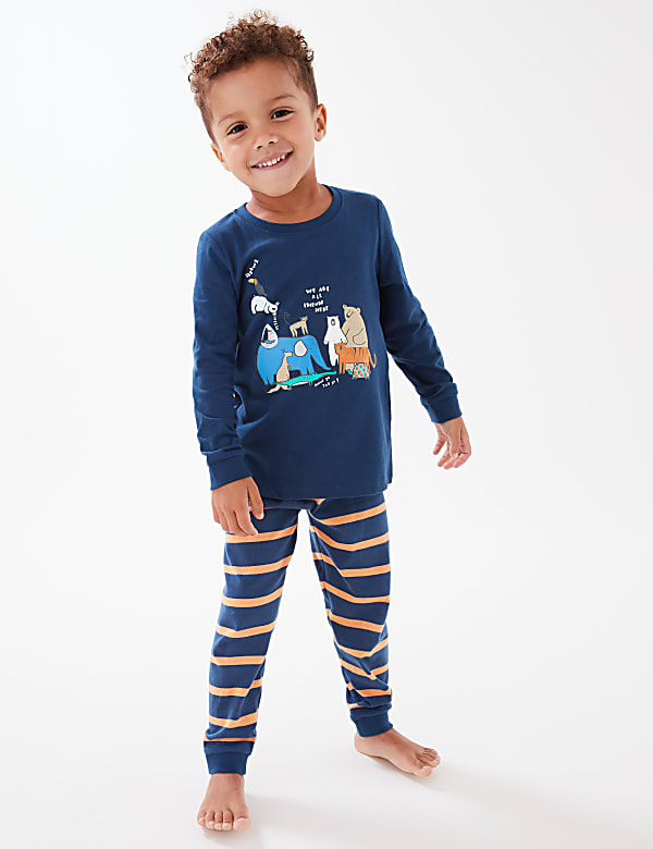 2pk Pure Cotton Animal Pyjama Sets (1-7 Yrs)