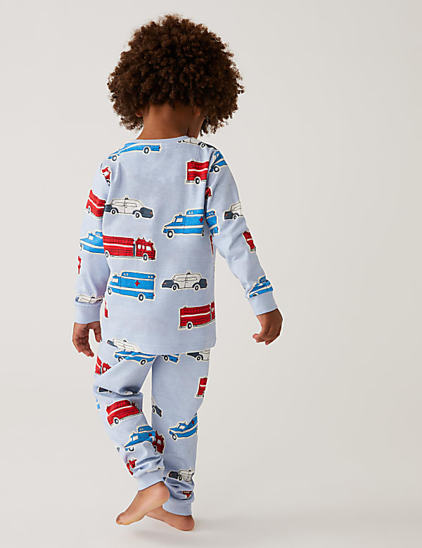 Pure Cotton Glow in the Dark Transport Pyjamas (1-8 Yrs)