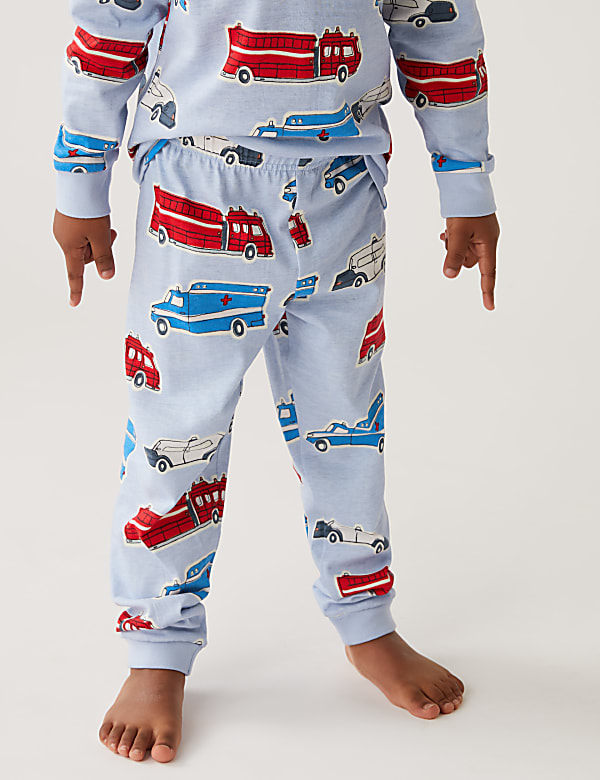 Pure Cotton Glow in the Dark Transport Pyjamas (1-8 Yrs)