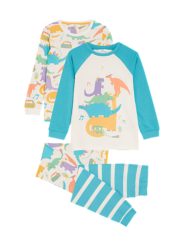 2pk Pure Cotton Dinosaur Pyjama Sets