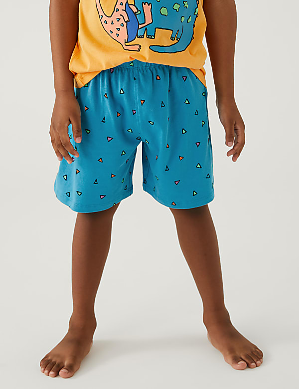2pk Pure Cotton Dinosaur Short Pyjama Sets
