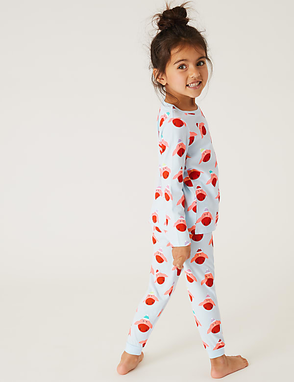 Buy Pure Cotton Robin Print Pyjamas 12 Mths 7 Yrs at Marks Spencer