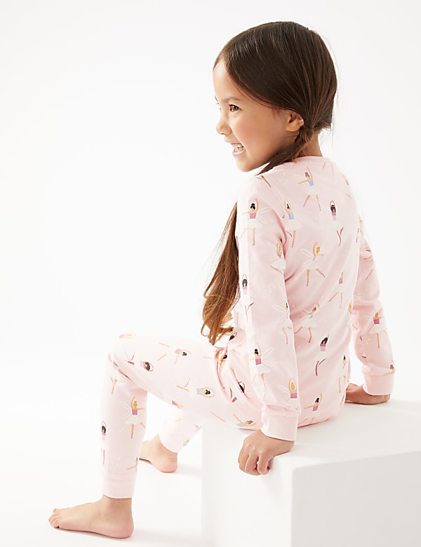 Cotton Rich Ballerina Print Pyjamas (1-7 Yrs)