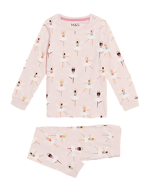 Cotton Rich Ballerina Print Pyjamas (1-7 Yrs)