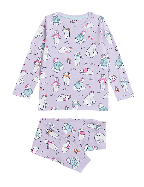 Pure Cotton Polar Bear Pyjama Set