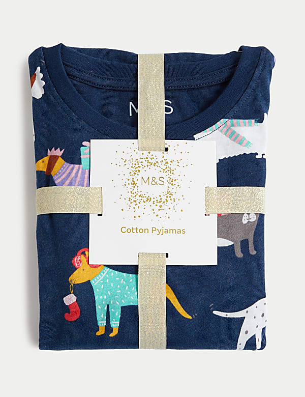 Pure Cotton Christmas Dog Pyjamas (1-8 Yrs)
