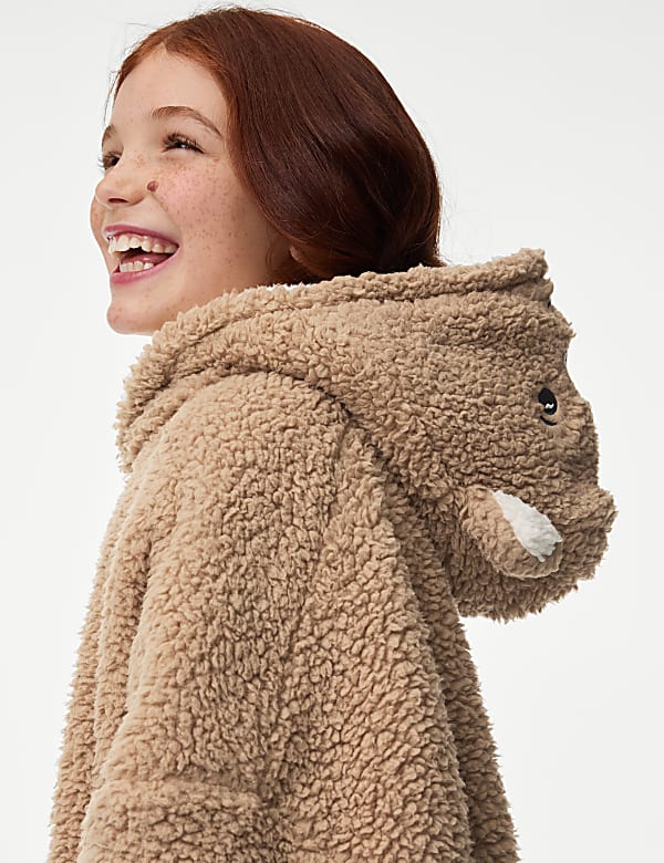 Spencer Bear™ Borg Oversized Hoodie (3-16 Yrs) - GR