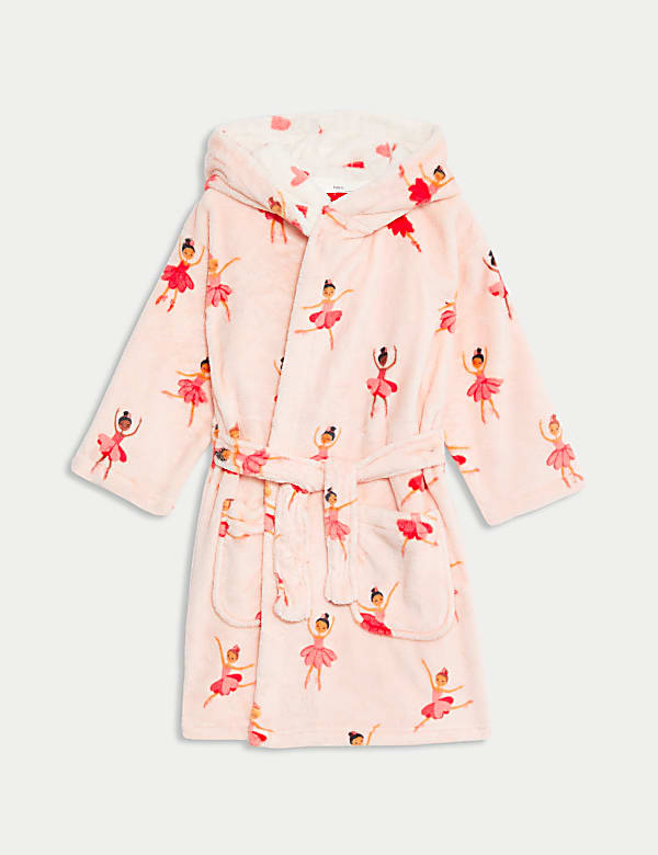 Ballerina Fleece Dressing Gown 1 8 Yrs PINK Dressing Gowns M S BE